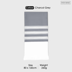 HOUSSE Bold Stripe 100% Bamboo Extra Large Bath Towel | Ultra Soft, Absorbent, Light Weight, & Quick Dry Towel for Bath, Travel, Gym, Beach, Pool, and Yoga | 80 X 160 cms