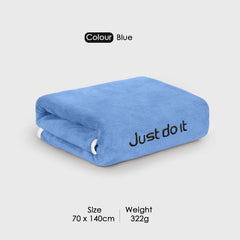 HOUSSE Premium Soft Microfiber Embroidery Bath Towel for Men, Women & Kids, 70x140cm Absorbent Quick-Drying Sweat Towel, 350 GSM Ideal for Gym, Beach, Outdoor
