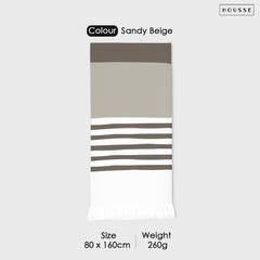 HOUSSE Bold Stripe 100% Bamboo Extra Large Bath Towel | Ultra Soft, Absorbent, Light Weight, & Quick Dry Towel for Bath, Travel, Gym, Beach, Pool, and Yoga | 80 X 160 cms
