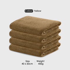 HOUSSE Microfiber Stripes Hand Towels for Women & Men | Ultra Soft | Super Absorbent Towels for Gym, Yoga, Beach Daiily USe |