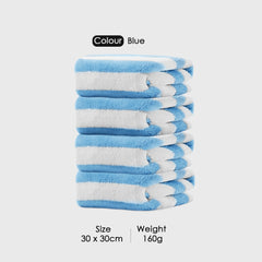HOUSSE Microfiber Blaze Face Towel for Women & Men | Quick Dry | Ultra Absorbent |Perfect for Bathroom |Sports | Travel | Ideal for Workout | Spa| Beach | Fitness | 360 GSM (Blue, 30x30)