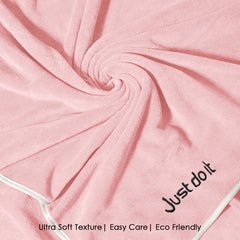 HOUSSE Premium Soft Microfiber Embroidery Bath Towel for Men, Women & Kids, 70x140cm Absorbent Quick-Drying Sweat Towel, 350 GSM Ideal for Gym, Beach, Outdoor