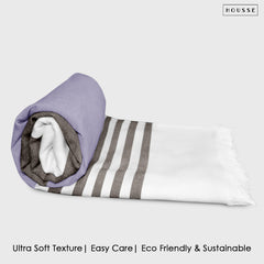 HOUSSE Bold Stripe 100% Bamboo Extra Large Bath Towel | Ultra Soft, Absorbent, Light Weight, & Quick Dry Towel for Bath, Travel, Gym, Beach, Pool, and Yoga | 80 X 160 cms