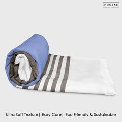 HOUSSE Bold Stripe 100% Bamboo Extra Large Bath Towel | Ultra Soft, Absorbent, Light Weight, & Quick Dry Towel for Bath, Travel, Gym, Beach, Pool, and Yoga | 80 X 160 cms