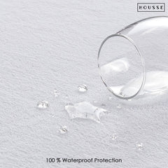 HOUSSE Water Proof Terry Cotton Feel Mattress Protector | Ultra Soft Breathable & Hypoallergenic Fitted Bed |