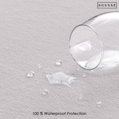 HOUSSE Water Proof Terry Cotton Feel Mattress Protector | Ultra Soft Breathable & Hypoallergenic Fitted Bed |