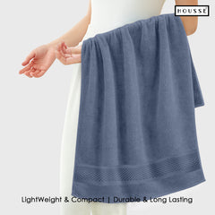 HOUSSE Nexora Cotton Towels | Quick Absorption & Faster Drying Towel | 600 GSM | Cotton Towel for Men/Women | Urban Comfort