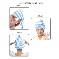 HOUSSE Blaze Microfiber Head Towel, Ultra Soft, Absorbent & Hair Wrap -300GSM