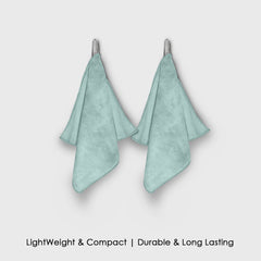 HOUSSE Microfiber Face Towels | Ultra Absorbent, Odour-Free, Quick Dry 450 GSM Face Towel for Home, Gym, Travel, Running and Personal Use | 30x30 cm | Set of 4 in One Colour (Indian Teal, Pack of 4)