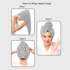 Twix Microfiber Head Wrap Towel – Ultra Soft, Quick Dry & Highly Absorbent