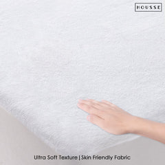 HOUSSE Water Proof Terry Cotton Feel Mattress Protector | Ultra Soft Breathable & Hypoallergenic Fitted Bed |