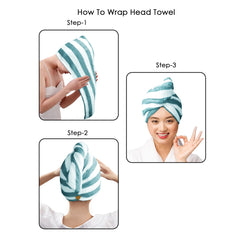 HOUSSE Blaze Microfiber Head Towel, Ultra Soft, Absorbent & Hair Wrap -300GSM