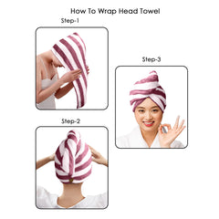 HOUSSE Blaze Microfiber Head Towel, Ultra Soft, Absorbent & Hair Wrap -300GSM