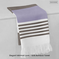 HOUSSE Bold Stripe 100% Bamboo Extra Large Bath Towel | Ultra Soft, Absorbent, Light Weight, & Quick Dry Towel for Bath, Travel, Gym, Beach, Pool, and Yoga | 80 X 160 cms