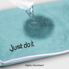 HOUSSE Premium Soft Microfiber Embroidery Bath Towel for Men, Women & Kids, 70x140cm Absorbent Quick-Drying Sweat Towel, 350 GSM Ideal for Gym, Beach, Outdoor