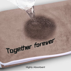 HOUSSE Premium Soft Microfiber Embroidery Bath Towel for Men, Women & Kids, 70x140cm Absorbent Quick-Drying Sweat Towel, 350 GSM Ideal for Gym, Beach, Outdoor
