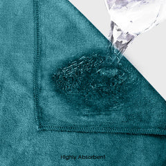 HOUSSE Microfiber Face Towels | Ultra Absorbent, Odour-Free, Quick Dry 450 GSM Face Towel for Home, Gym, Travel, Running and Personal Use | 30x30 cm | Set of 4 in One Colour (Indian Teal, Pack of 4)