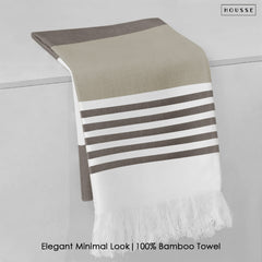 HOUSSE Bold Stripe 100% Bamboo Extra Large Bath Towel | Ultra Soft, Absorbent, Light Weight, & Quick Dry Towel for Bath, Travel, Gym, Beach, Pool, and Yoga | 80 X 160 cms
