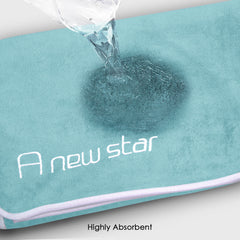 HOUSSE Premium Soft Microfiber Embroidery Bath Towel for Men, Women & Kids, 70x140cm Absorbent Quick-Drying Sweat Towel, 350 GSM Ideal for Gym, Beach, Outdoor