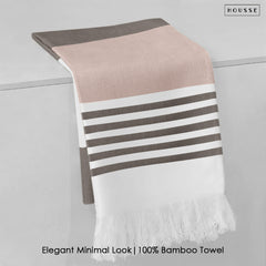 HOUSSE Bold Stripe 100% Bamboo Extra Large Bath Towel | Ultra Soft, Absorbent, Light Weight, & Quick Dry Towel for Bath, Travel, Gym, Beach, Pool, and Yoga | 80 X 160 cms