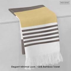 HOUSSE Bold Stripe 100% Bamboo Extra Large Bath Towel | Ultra Soft, Absorbent, Light Weight, & Quick Dry Towel for Bath, Travel, Gym, Beach, Pool, and Yoga | 80 X 160 cms