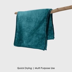 HOUSSE Microfiber Face Towels | Ultra Absorbent, Odour-Free, Quick Dry 450 GSM Face Towel for Home, Gym, Travel, Running and Personal Use | 30x30 cm | Set of 4 in One Colour (Indian Teal, Pack of 4)