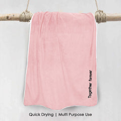 HOUSSE Premium Soft Microfiber Embroidery Bath Towel for Men, Women & Kids, 70x140cm Absorbent Quick-Drying Sweat Towel, 350 GSM Ideal for Gym, Beach, Outdoor