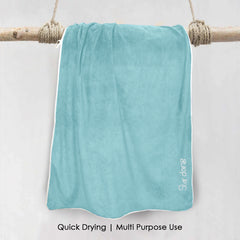 HOUSSE Premium Soft Microfiber Embroidery Bath Towel for Men, Women & Kids, 70x140cm Absorbent Quick-Drying Sweat Towel, 350 GSM Ideal for Gym, Beach, Outdoor