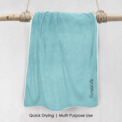 HOUSSE Premium Soft Microfiber Embroidery Bath Towel for Men, Women & Kids, 70x140cm Absorbent Quick-Drying Sweat Towel, 350 GSM Ideal for Gym, Beach, Outdoor