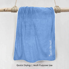 HOUSSE Premium Soft Microfiber Embroidery Bath Towel for Men, Women & Kids, 70x140cm Absorbent Quick-Drying Sweat Towel, 350 GSM Ideal for Gym, Beach, Outdoor