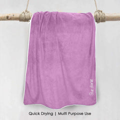 HOUSSE Premium Soft Microfiber Embroidery Bath Towel for Men, Women & Kids, 70x140cm Absorbent Quick-Drying Sweat Towel, 350 GSM Ideal for Gym, Beach, Outdoor