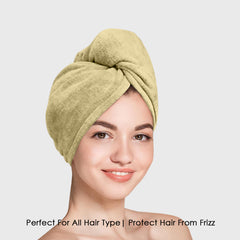 HOUSSE Microfibre Head Towels | 450 GSM High Absorbent Hair Wrap with Adjustable Buttons for Girls | Super Soft & Quick Dry Wrap Towel for Hairs |