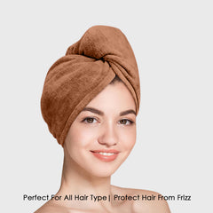 HOUSSE Microfibre Head Towels | 450 GSM High Absorbent Hair Wrap with Adjustable Buttons for Girls | Super Soft & Quick Dry Wrap Towel for Hairs |