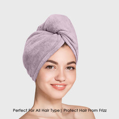 HOUSSE Microfibre Head Towels | 450 GSM High Absorbent Hair Wrap with Adjustable Buttons for Girls | Super Soft & Quick Dry Wrap Towel for Hairs |
