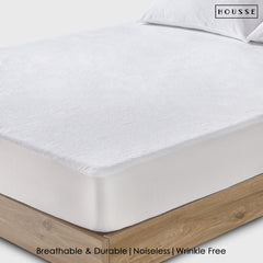HOUSSE Water Proof Terry Cotton Feel Mattress Protector | Ultra Soft Breathable & Hypoallergenic Fitted Bed |