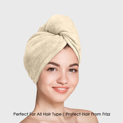 HOUSSE Microfibre Head Towels | 450 GSM High Absorbent Hair Wrap with Adjustable Buttons for Girls | Super Soft & Quick Dry Wrap Towel for Hairs |