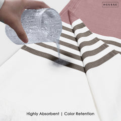 HOUSSE Bold Stripe 100% Bamboo Extra Large Bath Towel | Ultra Soft, Absorbent, Light Weight, & Quick Dry Towel for Bath, Travel, Gym, Beach, Pool, and Yoga | 80 X 160 cms