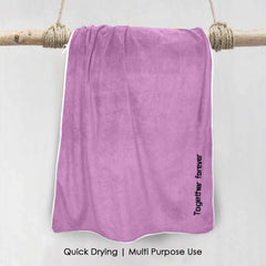 HOUSSE Premium Soft Microfiber Embroidery Bath Towel for Men, Women & Kids, 70x140cm Absorbent Quick-Drying Sweat Towel, 350 GSM Ideal for Gym, Beach, Outdoor
