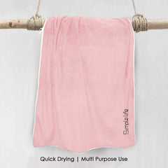 HOUSSE Premium Soft Microfiber Embroidery Bath Towel for Men, Women & Kids, 70x140cm Absorbent Quick-Drying Sweat Towel, 350 GSM Ideal for Gym, Beach, Outdoor