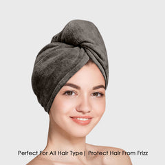 HOUSSE Microfibre Head Towels | 450 GSM High Absorbent Hair Wrap with Adjustable Buttons for Girls | Super Soft & Quick Dry Wrap Towel for Hairs |