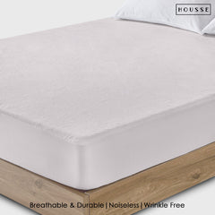 HOUSSE Water Proof Terry Cotton Feel Mattress Protector | Ultra Soft Breathable & Hypoallergenic Fitted Bed |