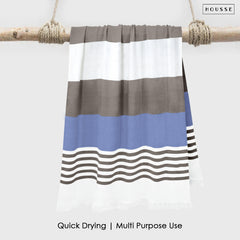 HOUSSE Bold Stripe 100% Bamboo Extra Large Bath Towel | Ultra Soft, Absorbent, Light Weight, & Quick Dry Towel for Bath, Travel, Gym, Beach, Pool, and Yoga | 80 X 160 cms
