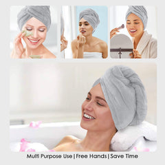 HOUSSE Microfibre Head Towels | 450 GSM High Absorbent Hair Wrap with Adjustable Buttons for Girls | Super Soft & Quick Dry Wrap Towel for Hairs |