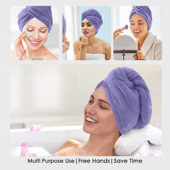 HOUSSE Microfibre Head Towels | 450 GSM High Absorbent Hair Wrap with Adjustable Buttons for Girls | Super Soft & Quick Dry Wrap Towel for Hairs |