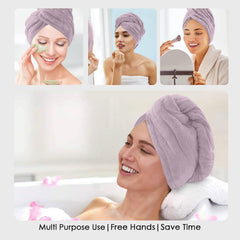 HOUSSE Microfibre Head Towels | 450 GSM High Absorbent Hair Wrap with Adjustable Buttons for Girls | Super Soft & Quick Dry Wrap Towel for Hairs |