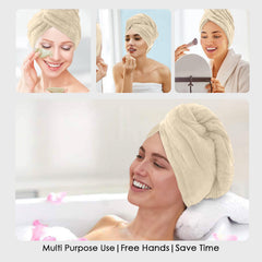 HOUSSE Microfibre Head Towels | 450 GSM High Absorbent Hair Wrap with Adjustable Buttons for Girls | Super Soft & Quick Dry Wrap Towel for Hairs |