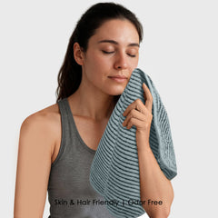 HOUSSE Microfiber Stripes Hand Towels for Women & Men | Ultra Soft | Super Absorbent Towels for Gym, Yoga, Beach Daiily USe |
