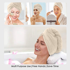 HOUSSE Microfibre Head Towels | 450 GSM High Absorbent Hair Wrap with Adjustable Buttons for Girls | Super Soft & Quick Dry Wrap Towel for Hairs |