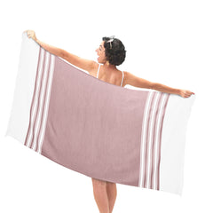 HOUSSE Bold Stripe 100% Bamboo Extra Large Bath Towel | Ultra Soft, Absorbent, Light Weight, & Quick Dry Towel for Bath, Travel, Gym, Beach, Pool, and Yoga | 80 X 160 cms