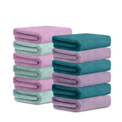 HOUSSE Microfiber Face Towel | Super Soft & Quick Absorbent |Multi Usage 30 x 30 cm, 450 GSM | for All Ages | (Set of 4,and 6)